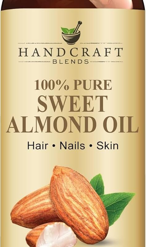 Handcraft Blends Sweet Almond Oil - 8 Fl Oz - 100% Pure and Natural - Premium Grade Carrier Oil for Skin and Hair - Hair and Body - Massage - Hexane-Free