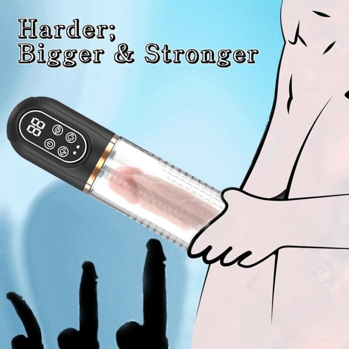 Penis Pump Penis Enlarger Extender with Lube,3 in 1 Men's Vibrator,Electric Penis Vacuum Pump with 12 Smart Training Modes,Penis Sleeve Male Masturbator Sex Toys for Men Bigger Stronger (Blue) - Image 7
