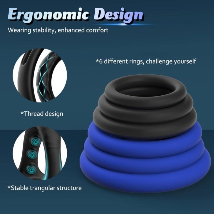 Cock Penis Ring Set with 8 Different Sizes, Silicone Cock Penis Rings for Penis Erection Enhancing, Sex Longer Lasting Stronger, Male Soft Stretchy Adult Sex Toys for Men or Couples Pleasure - Image 4