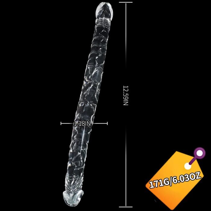 13 Inch Clear Long Double-Ended Dildo Flexible Realistic Dildos for Anal Play,Glass Soft Penis G-spot Stimulator Adult Sex Toys for Women Lesbians (Middle) - Image 6