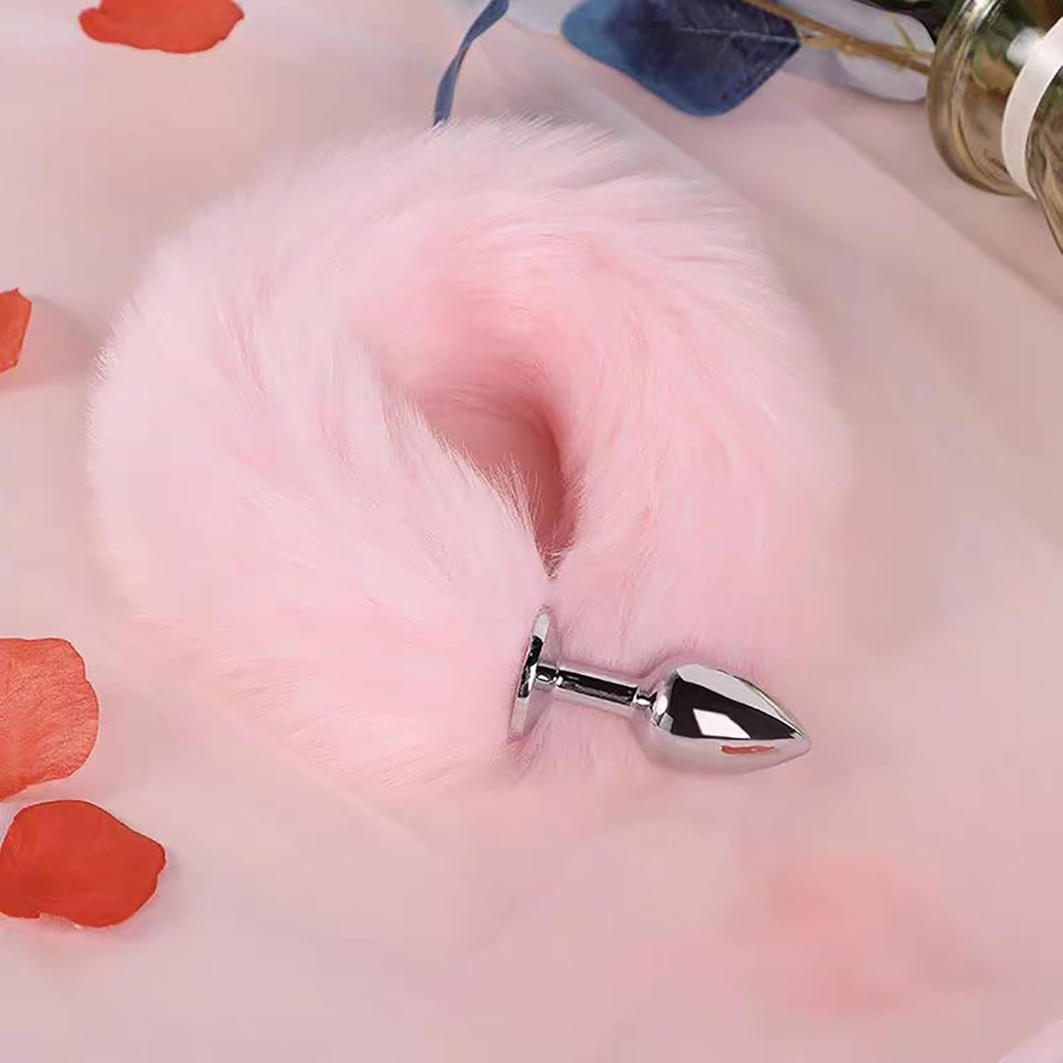 12Pcs BDSM Kit Toys Sex Bondage Restraints Butt Plug Tail Cat Ears Nipple Clamps Blindfold Handcuffs Collar Paddle Anal Butt Plug Sex Toys for Couple (Pink) - Image 4