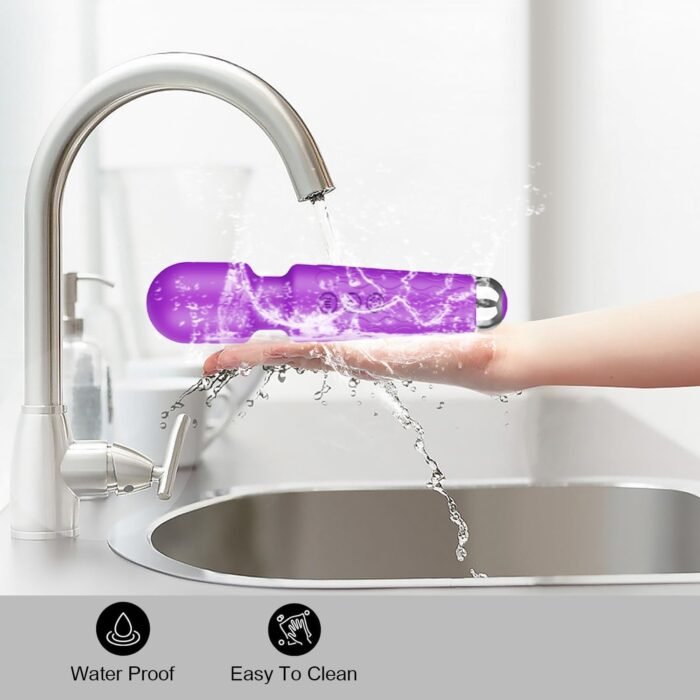 Personal Massager - Handheld Wand Feature, Quiet & Waterproof - 20 Speeds 8 Patterns Cordless Vibrating for Neck, Back Pain, Tension Relief & Sports Recovery - Purple - Image 5