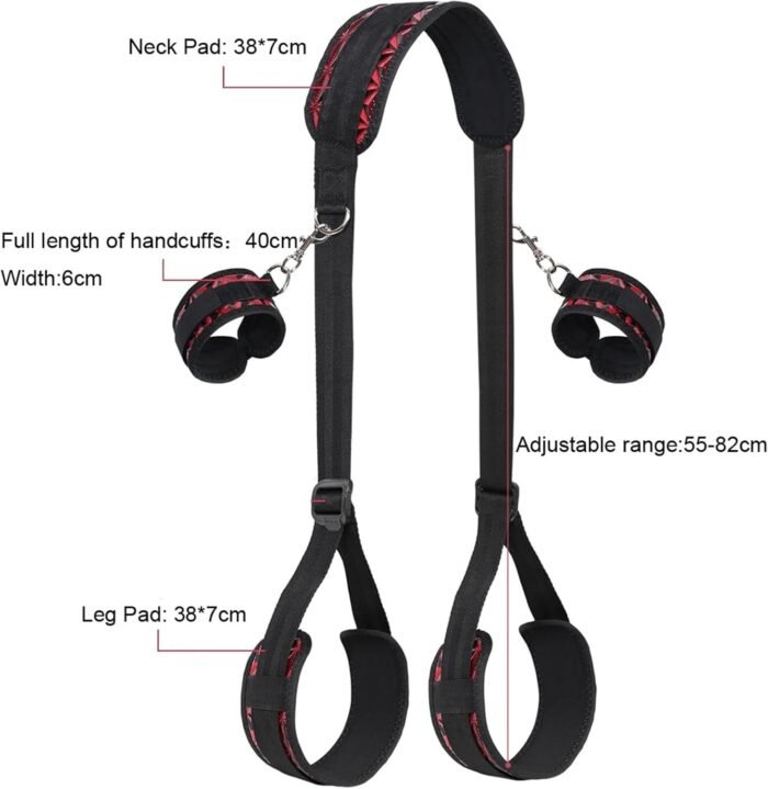 2025 Bondage Restraints Kit Sex Toy Straps for Couples with Adjustable Handcuffs Ankle Cuffs Kits Adult SM Straps Sets for Women's Pleasure and Couple Foreplay Sweaters YI19-98 - Image 5