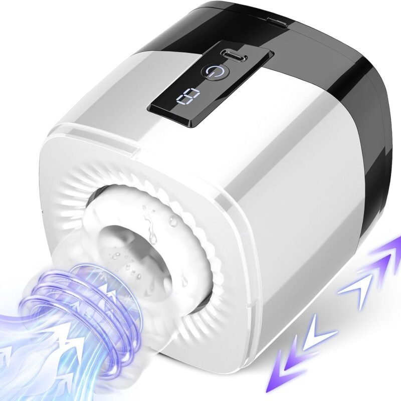 Sex Toys for Men Male Masturbators - Open-Ended Male Sex Toys Pocket Pussy Stroker with 7 Thrusting & Rotating Modes for Penis Stimulation, Blowjob Sex Machine Adult Sex Toys with 3D Realistic Vagina