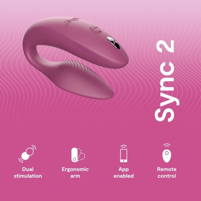 We-Vibe Sync 2 Couples Vibrator | Wearable Remote Control Vibrating Adult Sex Toy | App Controlled G Spot & Clitoral Stimulator | Dual Stimulation with 10 Speeds | Waterproof & Rechargeable | Pink - Image 2