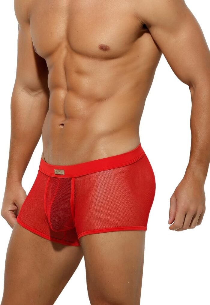 Arjen Kroos Sexy Underwear for Men Breathable Mesh Boxer Briefs Comfort Soft Trunks