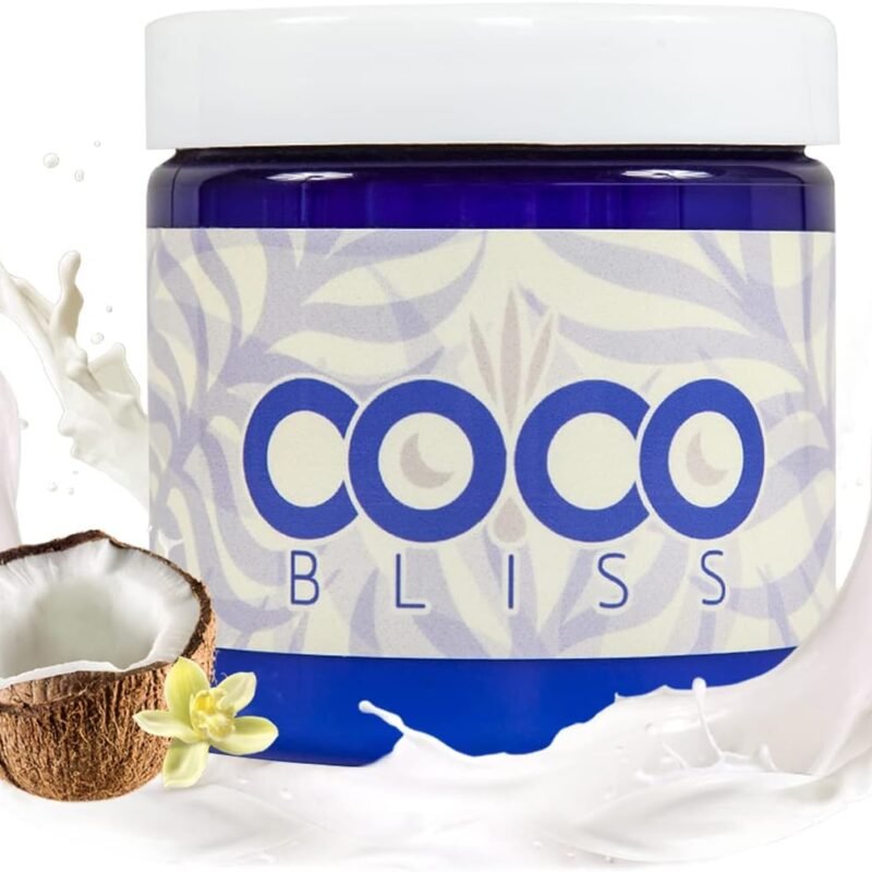 Coco Bliss Natural Coconut Oil Lubricant, Intimate Moisturizer, Lube for Him and Her, Personal Massage Oil, Silky Smooth Moisturizer with Vanilla Extract and Almond Oil, 4/8 Fl Oz