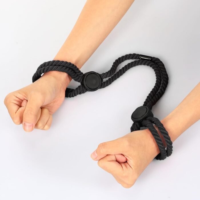 2 Pack Black Sex Bondage BDSM Rope Kit - Super Soft Cotton Rope, BDSM Bondage Ropes Bed Restraint Set SM Adult Sex Toys for Couples Women Men Sweater FR5 - Image 4