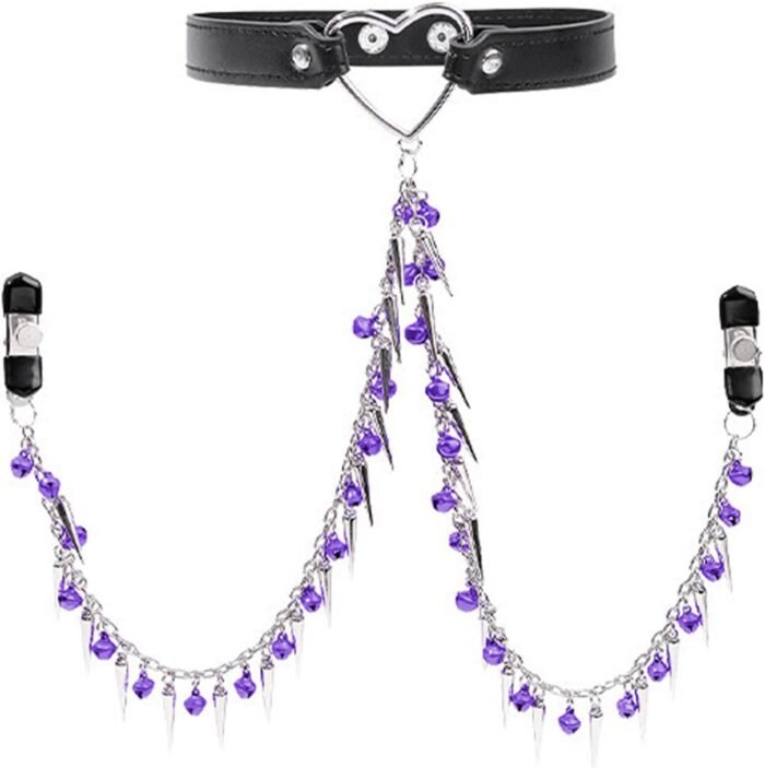 BDSM Kit Sex Bondage Restraints 4PCS Sets with Adjustable Handcuffs Collar Nipple Clamps Blindfold Adult Games Sex Toys for Men Women and Couples Foreplay - Image 3