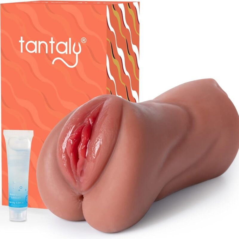 TANTALY 1.45LB 3 in 1 Male Masturbator, Pocket Pussy Sex Toys for Men with Sexy Mouth, Realistic Vagina and Tight Anus, Adult Sex Doll for Male Grace Wheat
