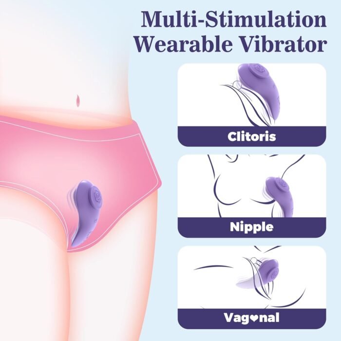 Remote Control Wearable Panty Vibrator - G Spot Butterfly Vibrator with Remote for Clit Stimulation, Dual Motors Mini Vibrator with Magnetic Clip 9 Vibrations, Women Adult Sex Toys for Female Couples - Image 3