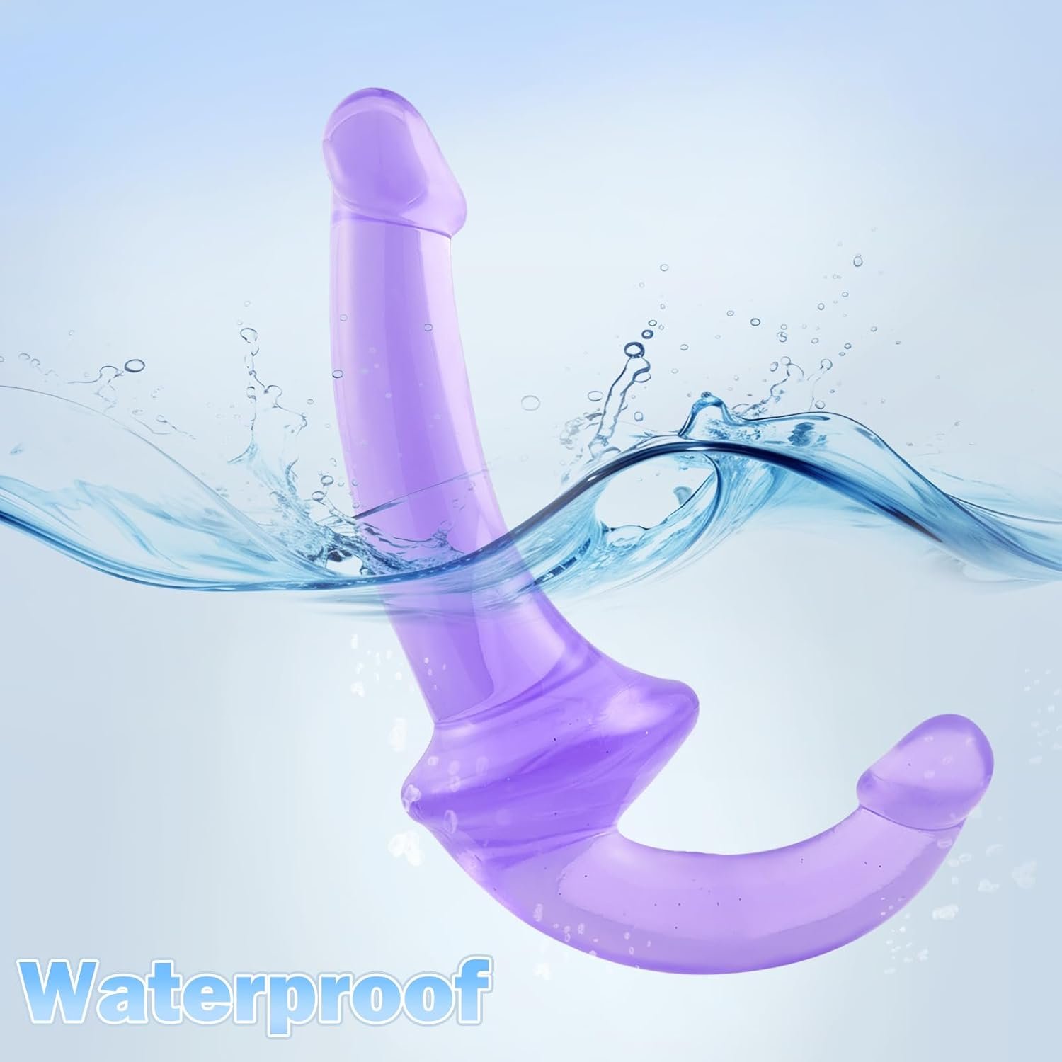 Double Ended Dildo Dual Dong Strapless Sex Toy Extra Long Flexible Realistic Penis G Spot Vaginal Anal Plug for Lesbian Female Masturbation, Purple - Image 4