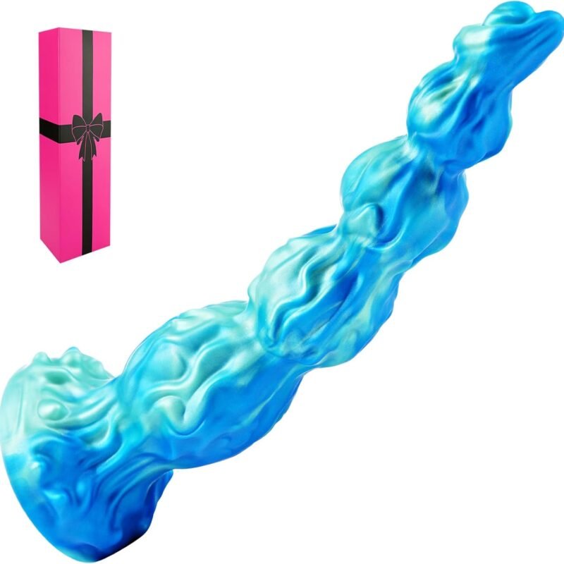 10 Inch Soft Silicone Monster Knot Dildo for Women, Realistic Fantasy Dragon Long Dildo with 4 Dog Knots, Suction Cup Anal Butt Plug Penis, Prostate G Spot Large Alien Adult Sex Toy for Gays Lesbians