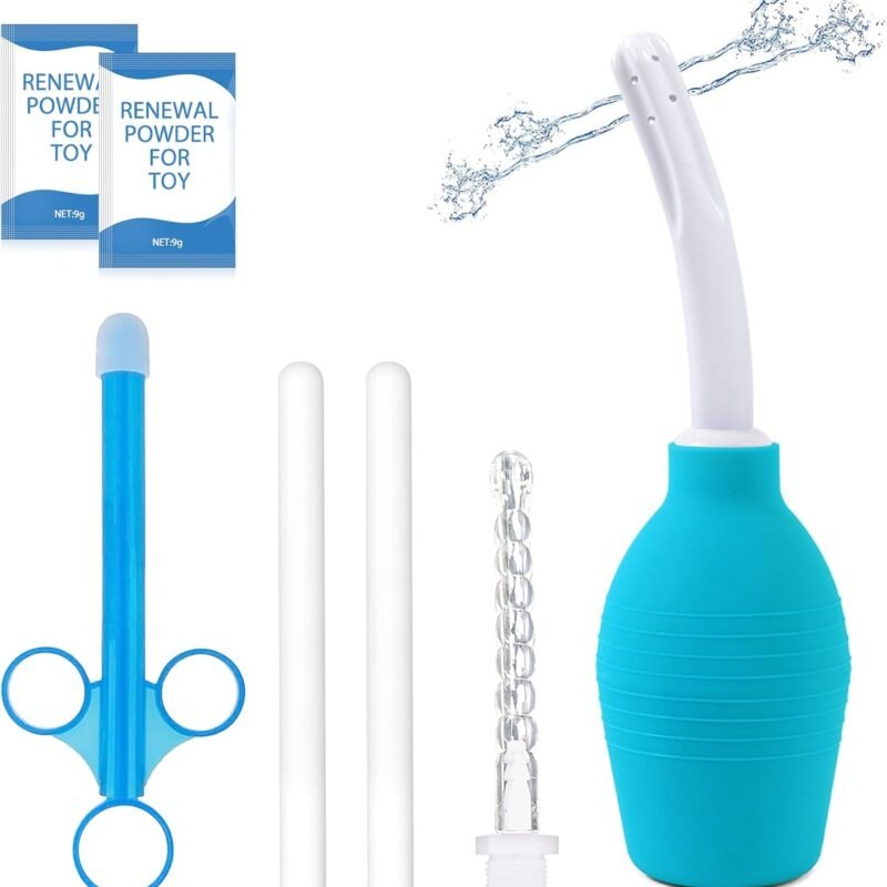 Sex Toy Cleaner Care Kits for Sex Doll Cleaning Male Masturbators, 7 Pcs Pocket Pussy Cleaner Adult Male Toy Reusable Drying Rod Lube Lubricant Applicator 10.8 Oz Bulb Douche Washer Maintenance Kit