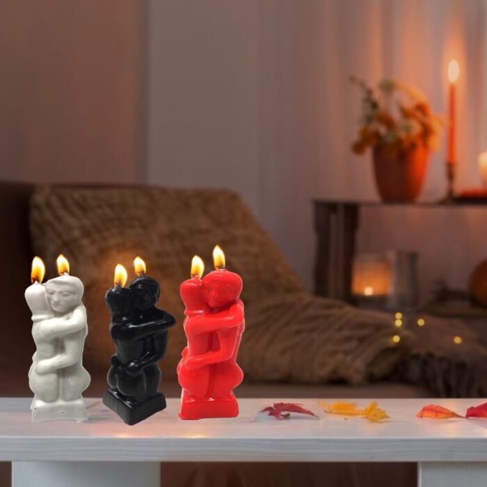 Vrinda Decorative Candle - Erotic Couple Assorted Art Portrait Candle Mould - Handcrafted Romantic Figurine Candles for Couples, Valentines, and Special Occasions (Red) - Image 7