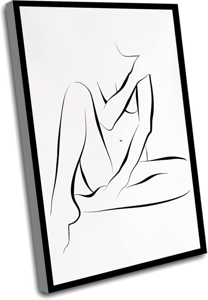 Couple Wall Decor For Bedroom,Erotic Line Art Female Line Art Nude Woman Art Body Line Drawing Nude Line Drawing Sexy Drawing Erotic Wall Art Minimal Decor,8x12 Inch Framed Wall Art