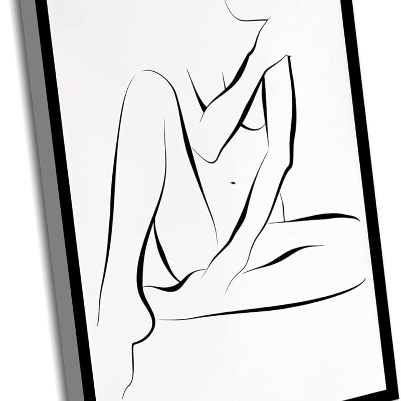 Couple Wall Decor For Bedroom,Erotic Line Art Female Line Art Nude Woman Art Body Line Drawing Nude Line Drawing Sexy Drawing Erotic Wall Art Minimal Decor,8x12 Inch Framed Wall Art