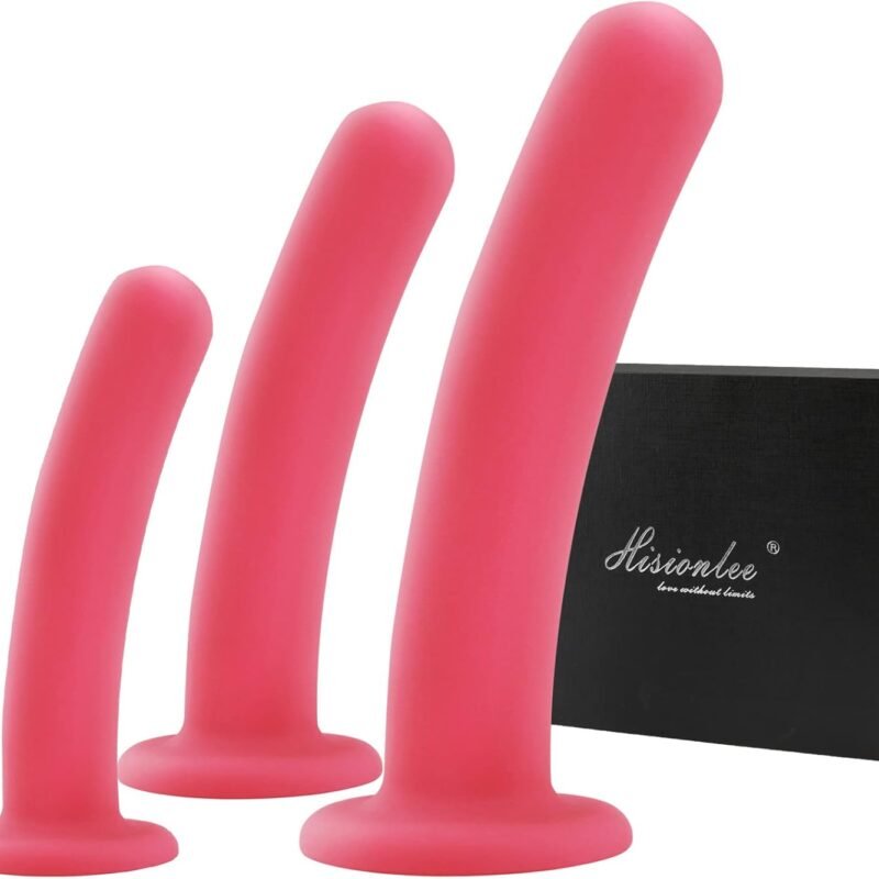 Anal Dildos Anal Plug Training Set,3 Sizes Silicone Butt Plug Anal Trainer Kit with Strong Suction Cup Base Anal Toys Sex Toys for Women Men Adult Sex Toys & Games (Rose Red)