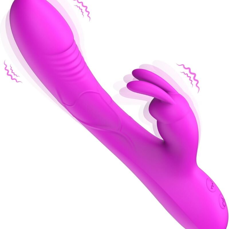 Vibrator for Women, Little Lucky Sex Toy Rabbit Thrusting G-Spot Vibrator, Body-Safe Silicone IPX6 Waterproof with 3x7 Vibration Modes Dildo for Couples