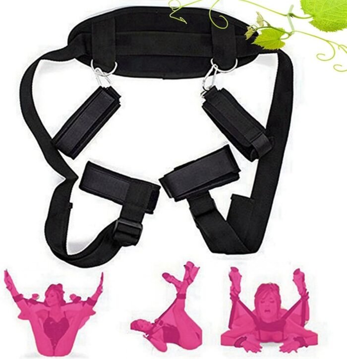 Wrist and Ankle Bed Restraints for Queen Size Bed Straps for Adult Play King Bed Bondaged Kit for Couples Sex Ties Hand Cuffs BDSM Set Furniture Bondage Restraints Sex Set for Bed Bedroom Sweater M - Image 2
