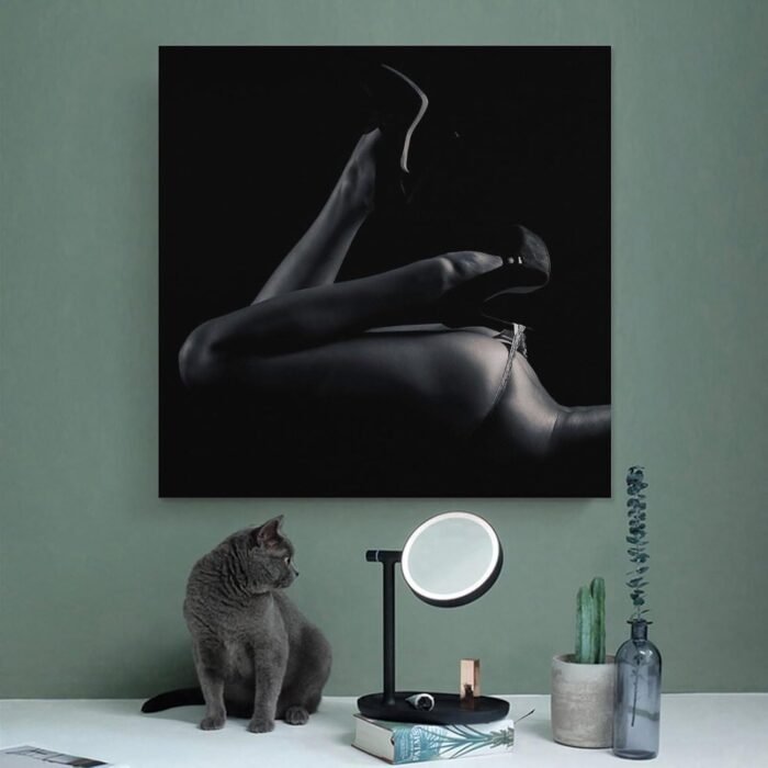 Female Body Print Erotic Canvas Prints Erotic Print Body Positive Art Black White Wall Art - Home Decor Living Room Bedroom Decoration Christmas Gift Canvas Wall Art Print Poster For Home School Offic - Image 4