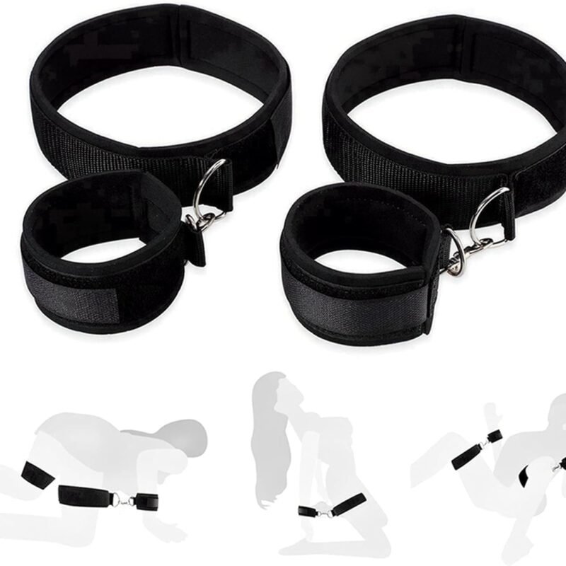 Arm and Legs Bed Restraints for Queen Size Bed Straps for Adult Play King Bed Bondaged Kit for Couples Sex Ties Handcuffs BDSM Furniture Bondage Restraints Sex Set for Bed Women Toys Sweater D9