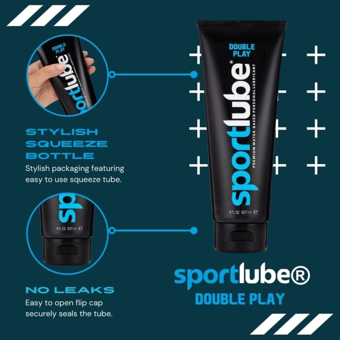 Double Play Premium Water-Based Personal Lubricant 8oz Tube - Intimate Sex Lube for Men, Women, & Couples - Natural Feel, Silky Smooth, Non-Staining - Image 5