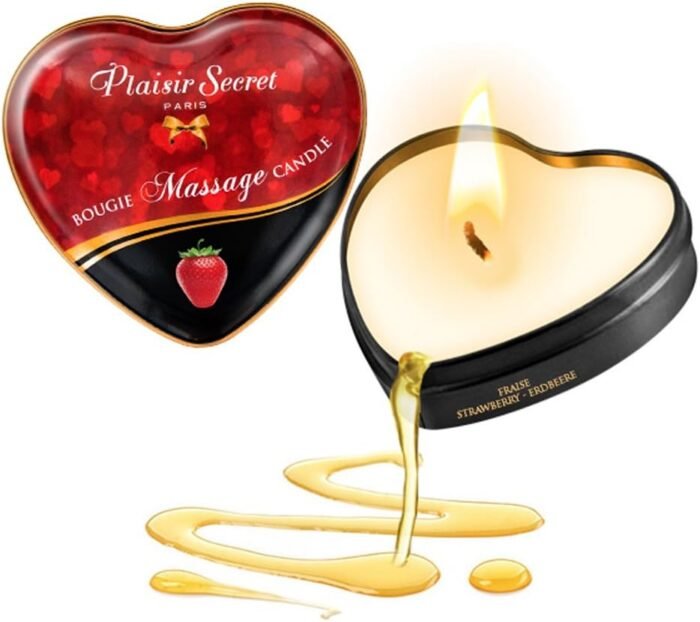 Edible Mini Massage Candle in Heart-Shape tin 1,23 fl oz (Strawberry) - Image 5