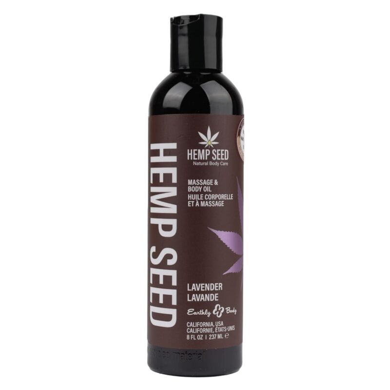 Hemp Seed Massage & Body Oil - 8 fl. oz. - Nourishing, Moisturizing Massage Oil - Hemp Seed, Apricot, Grapeseed & Sweet Almond Oil - Vegan & Cruelty Free