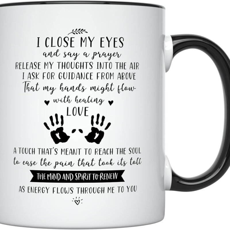 YouNique Designs Massage Therapist Coffee Mug, 11 Ounces, Masseuse Gifts, Massage Therapist Gifts For Women (Black Handle)