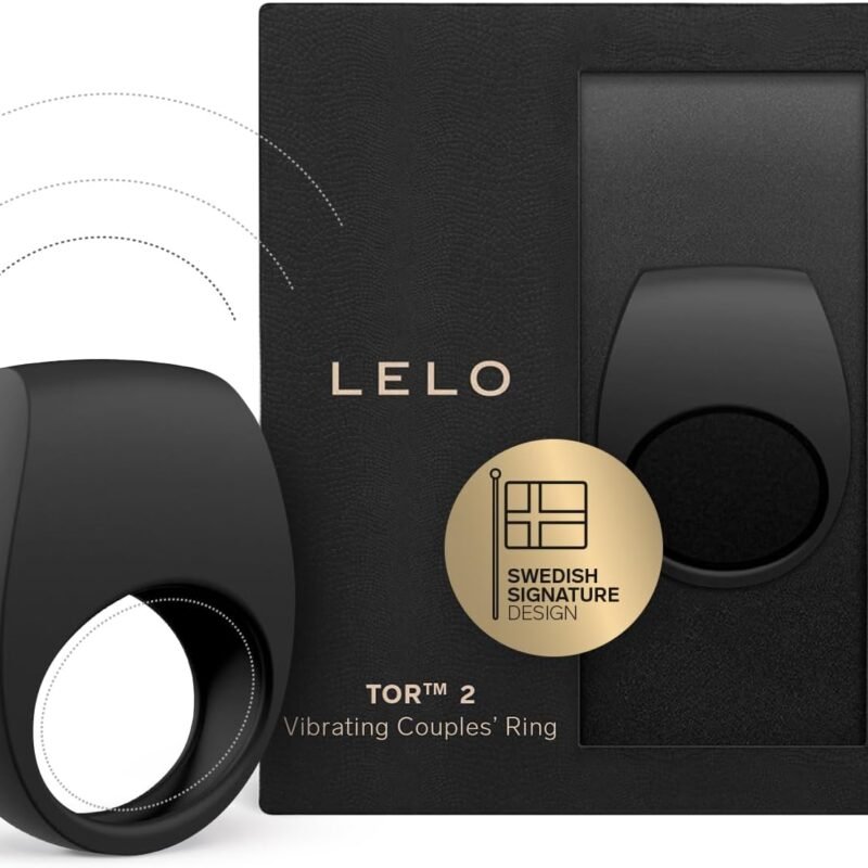 LELO TOR 2 Intimate Vibrating Cock Ring, Reusable Sex Toys for Couples, Love-Ring with 29 mm / 1.1 inch Diameter for More Bedroom Fun, Black
