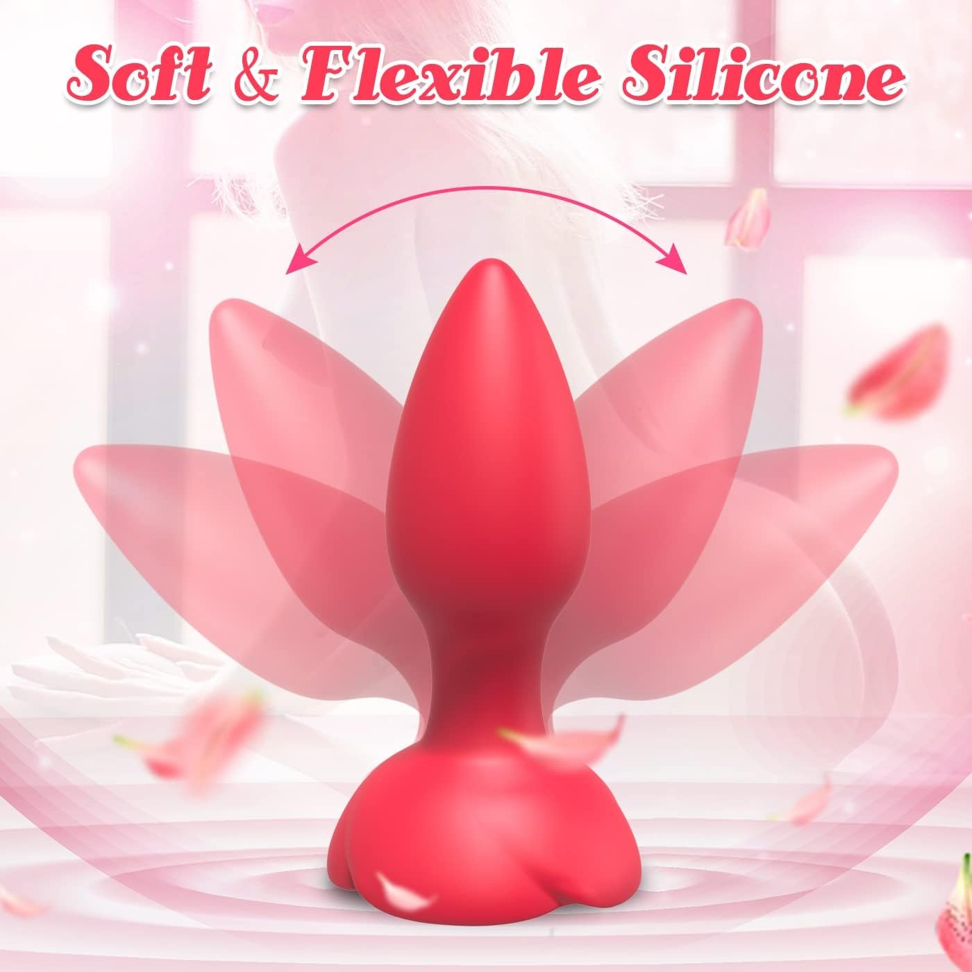 Anal Vibrators Plug Sex Toys - Anal Sex Toys Vibrating Rose Butt Remote Control Anal Toys with 10 Modes & Rose Base, Waterproof Silicone Rose Adult Toys & Games(Rose Red)… - Image 5