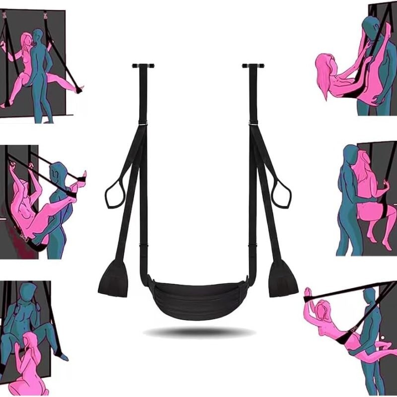 2-in-1 Sex Swing Couples Sex Toys 2-in-1 Sex Positions Sex Sling for Door, 2-in-1 Sex Swing with Thick Foam Cushion and Adjustable Straps Adult Sex Games, Maximum Load Capacity 300 lbs.