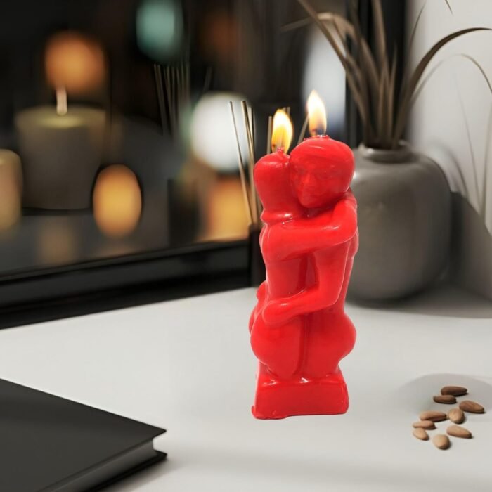 Vrinda Decorative Candle - Erotic Couple Assorted Art Portrait Candle Mould - Handcrafted Romantic Figurine Candles for Couples, Valentines, and Special Occasions (Red) - Image 5