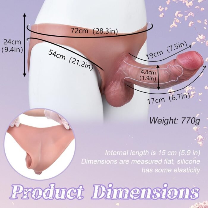 Strap-On Realistic Dildo Silicone Wearable Dildos Panties, Transgender Clothing Adult Toys with 7.5" Hollow Penis, Ultra Flexible Strap On Dildo, Anal G-Spot Play Sex Toys for Gay Men Couples - Image 3