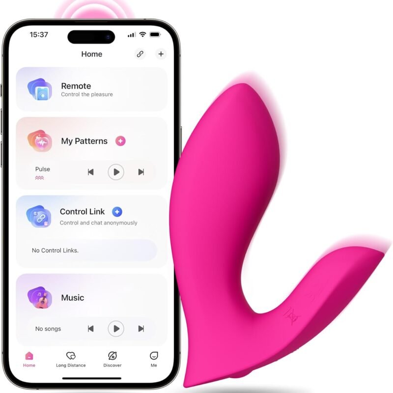 LOVENSE Flexer Wearable Panty Vibrator, App Remote Control Butterfly Vibrator for Women Pleasure, Rechargeable Clitoral G Spot Stimulator, Bluetooth Adult Sex Toys for Couples Play