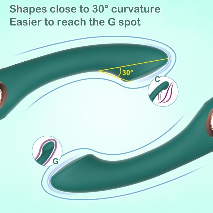 G Spot Vibrator Sex Toys - Ergonomics Curved Clitoral G Spot Anal Stimulator Dildo, Adult Toys with 10 Powerful Vibrating Modes, Soft Silicone Adult Sex Toy for Women Couple (Green) - Image 4