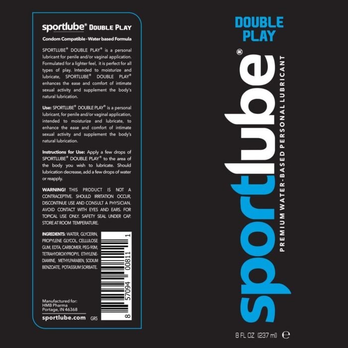 Double Play Premium Water-Based Personal Lubricant 8oz Tube - Intimate Sex Lube for Men, Women, & Couples - Natural Feel, Silky Smooth, Non-Staining - Image 9