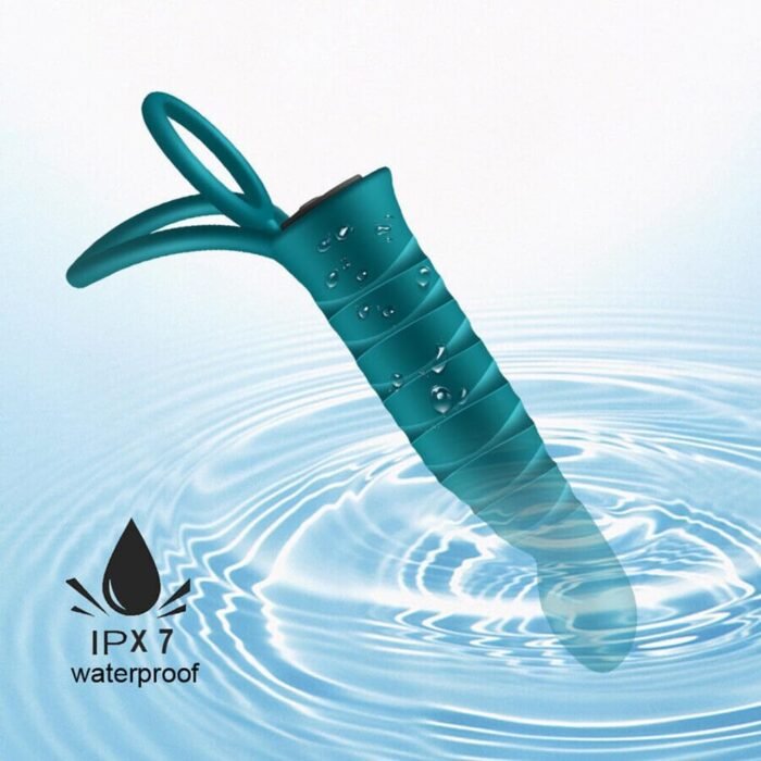 Dual Penetration Silicone Vibrating Dildo with Penis Ring Strap-On Anal Sex Plug Dildo Vibrator with Cock Rings for Men Couples Enhance Sex Toys - Image 4