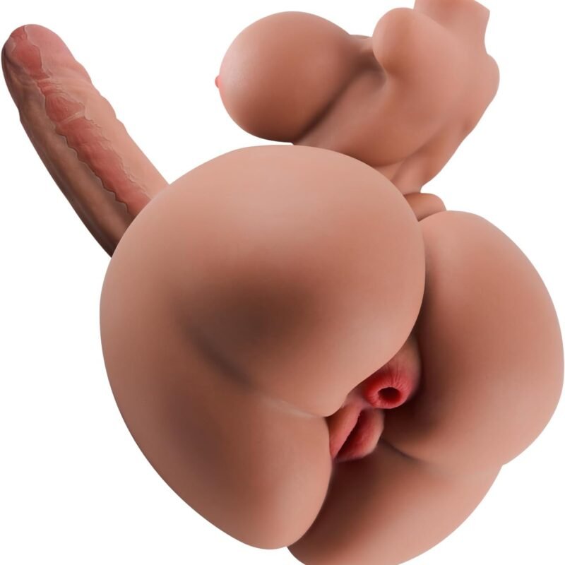 3 in 1 Shemale Sex Doll Trans Sex Toy with Penetrable Dildo and Pussy Ass, FUTA Sex Doll Torso Male Masturbator with Boobs, 3 Channels Male Sex Toys for Men Sex