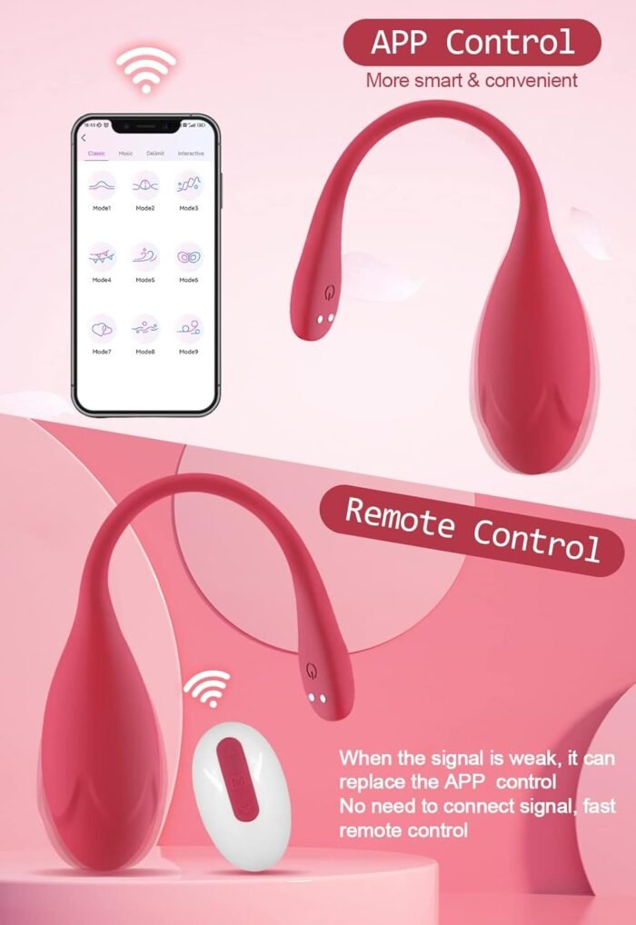 Bullet Dildo Vibrator Rose Sex Toy, Vibrators with Video App Remote Control, 9 Music Modes, Silicone Waterproof Magnetic Charging for Women Couple. - Image 2