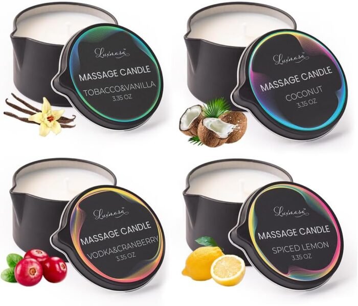 Low Temperature Scented Soy Wax Massage Oil Candles for Skin Care and Body SPA Treatment