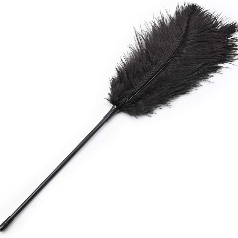 Sex Toys Feather Lovers Flirt Feather Teaser Stick Alternative Toy Sex Foreplay Supplies (Black)