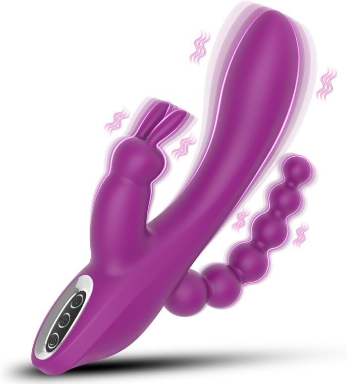 3 in 1 G-Spot Rabbit Anal Dildo Vibrator Adult Sex Toys with 7 Vibrating Modes for Women - Adorime Silicone Waterproof Rechargeable Clitoris Vagina Stimulator Massager Sex Things for Solo or Couples - Image 7