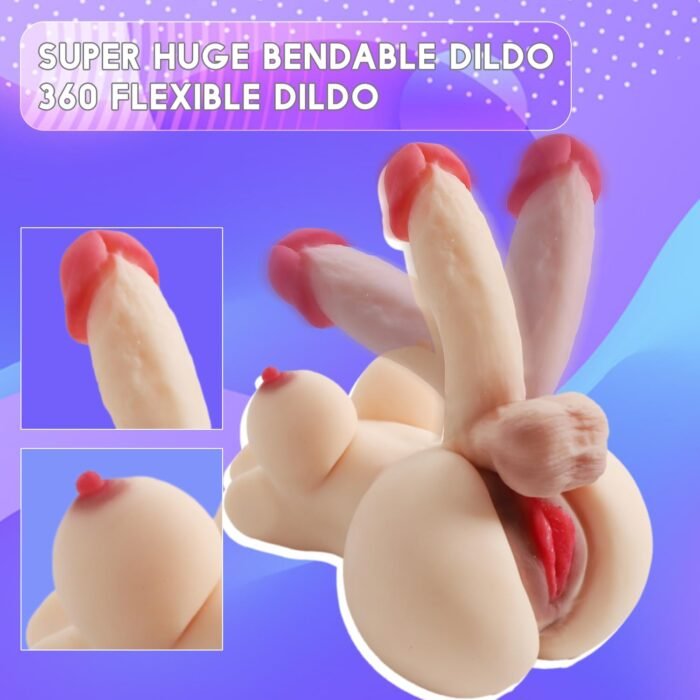 4.3 LB Shemale Torso Sex Doll 5.5 in Soft Flexible 360° Revolve Dildo and Big Soft Boobs and Real Puss Trans Sex Doll Female Sex Doll Gay Sex Toys Anal Sex Dolls and Portability TPE Sex Doll - Image 3