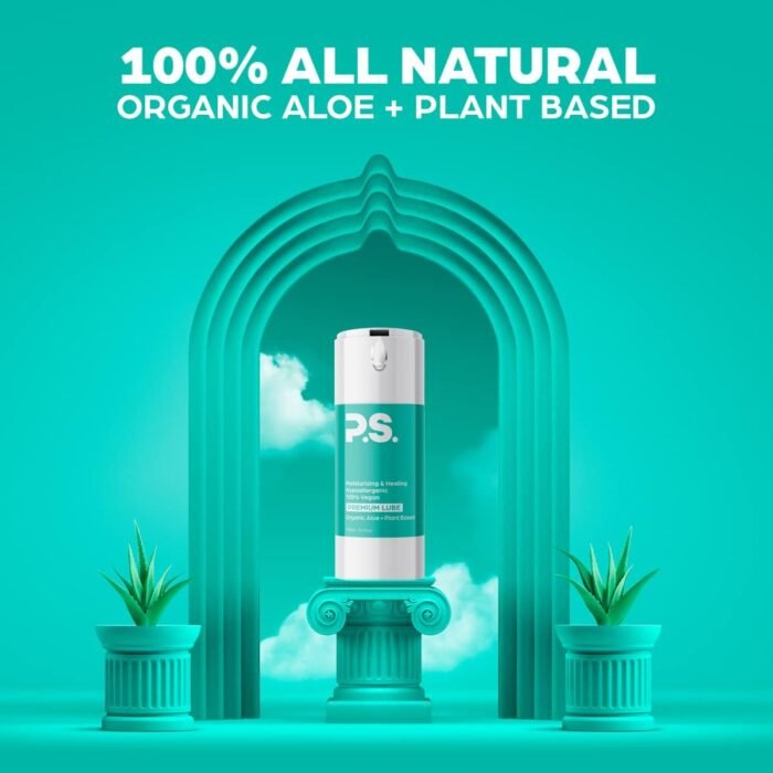 PS Personal Lubricant - Organic Aloe & Plant Based Lube - Clean, Vegan, & pH Balanced - 100% Natural Water Based Lubrication - 100ml Bottle - Image 6