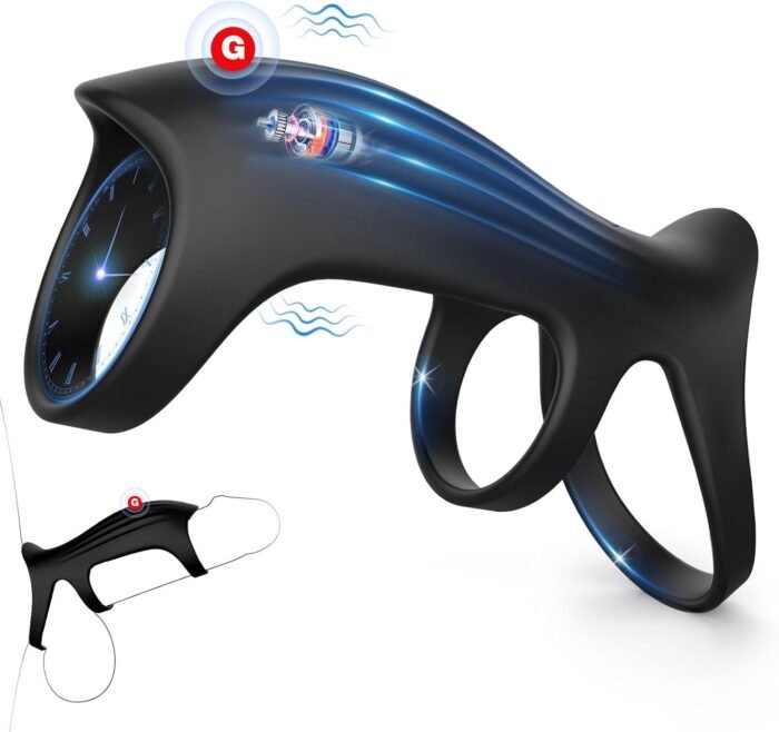 Vibrating Cock Ring Sex Toys for Men, 10 Vibrations Couples Sex Toy for Penis Extender, Vibrating Ring for Penis Testicles & G Spot Stimulation, Elastic Adult Toy for Man Erection Couples Pleasure