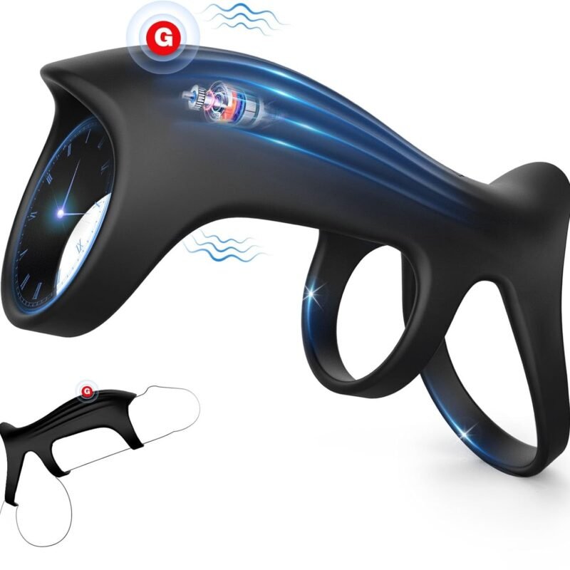 Vibrating Cock Ring Sex Toys for Men, 10 Vibrations Couples Sex Toy for Penis Extender, Vibrating Ring for Penis Testicles & G Spot Stimulation, Elastic Adult Toy for Man Erection Couples Pleasure