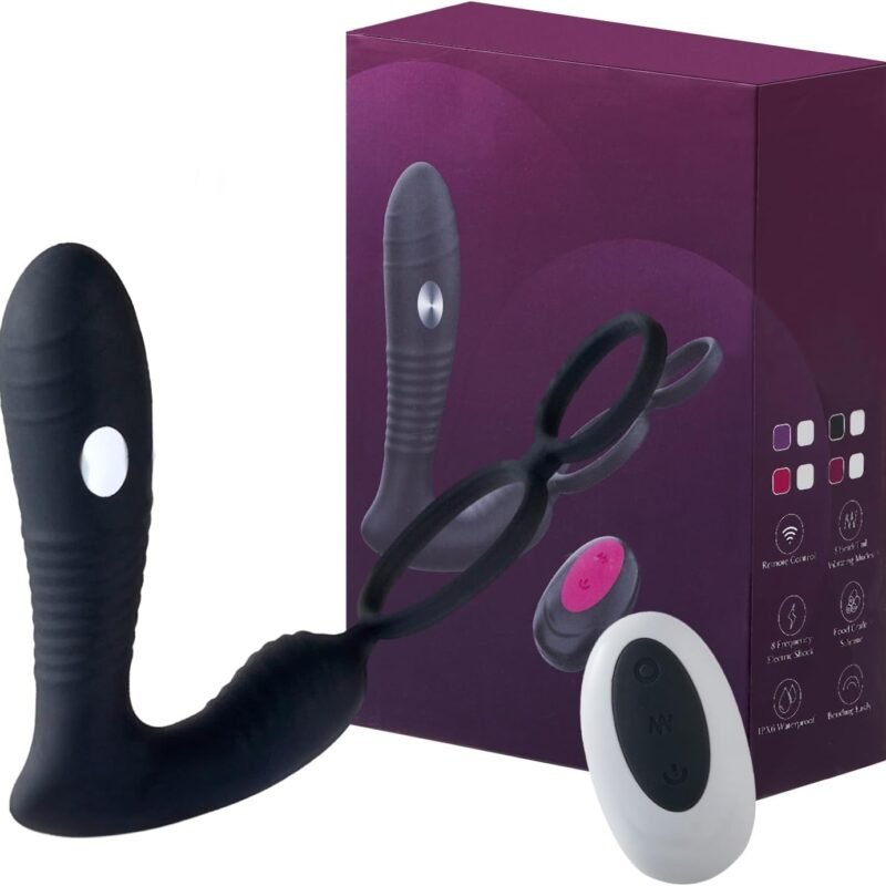 URKNIGHT'S Rechargeable Personal Massager, with 8-Frequency Electric Shock on The top and 8-Frequency Vibration on The Tail, Remote Control by Mobile Phone APP