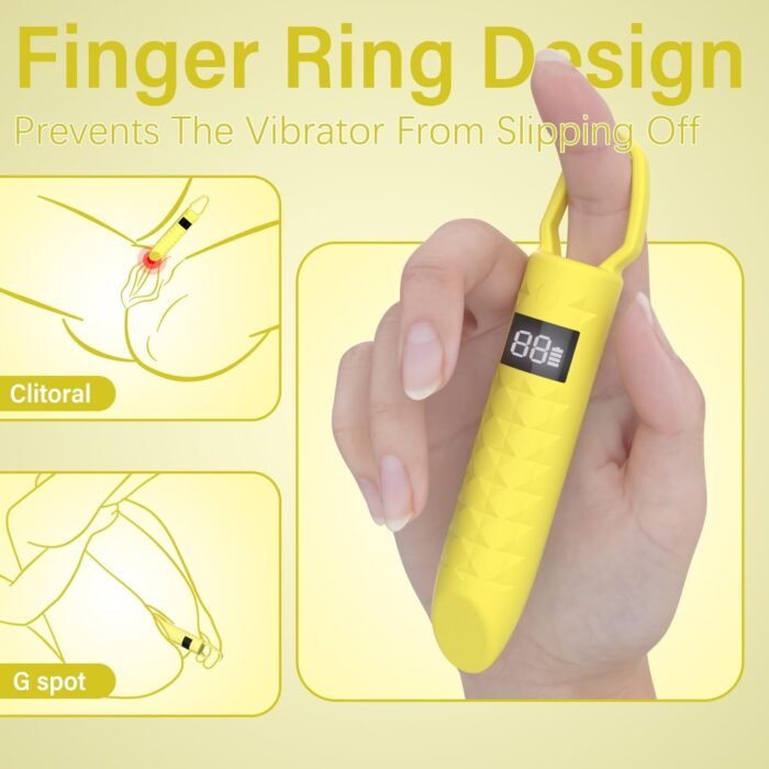 Women Bullet Vibrator Sex Toy - Visualization Screen Vibrator Made of Body-Safe Silicone, 10 Modes Mini Portable Waterproof Vaginal Massager for Women Precision G Spot Clitoral Nipple Anal Stimulation - Image 3